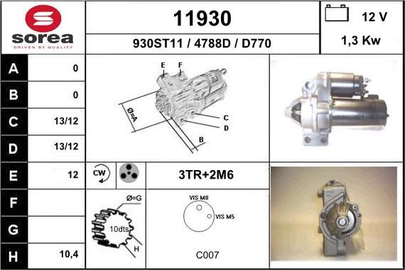 EAI 11930 - Starter autospares.lv