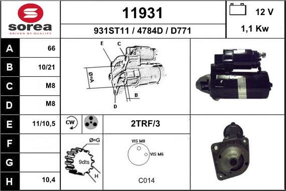 EAI 11931 - Starter autospares.lv