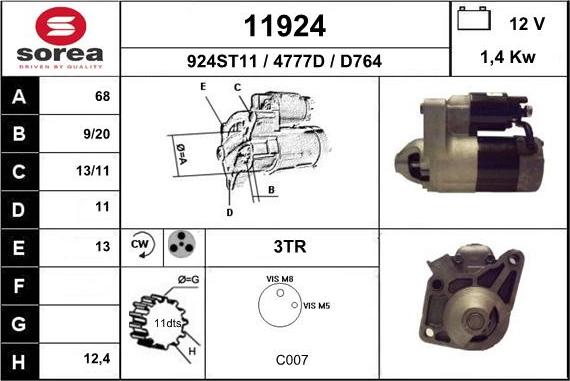 EAI 11924 - Starter autospares.lv