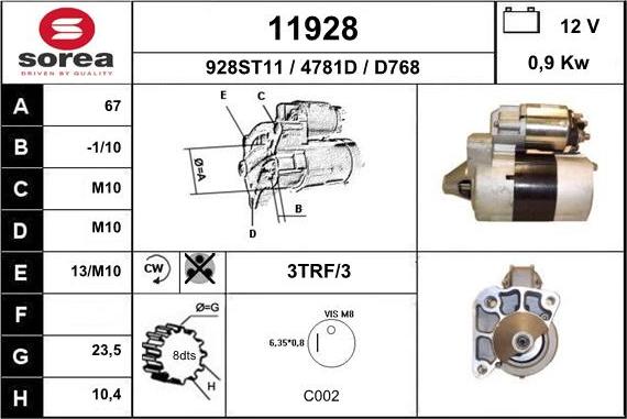 EAI 11928 - Starter autospares.lv