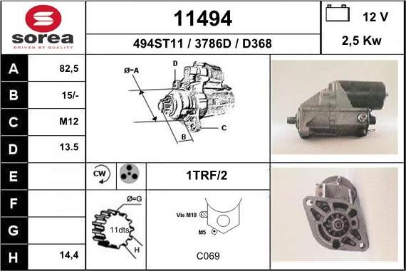 EAI 11494 - Starter autospares.lv