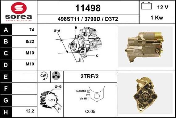 EAI 11498 - Starter autospares.lv