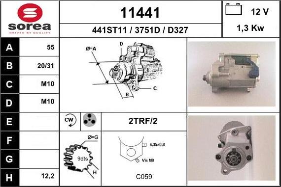 EAI 11441 - Starter autospares.lv