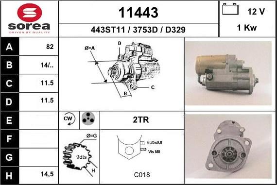 EAI 11443 - Starter autospares.lv