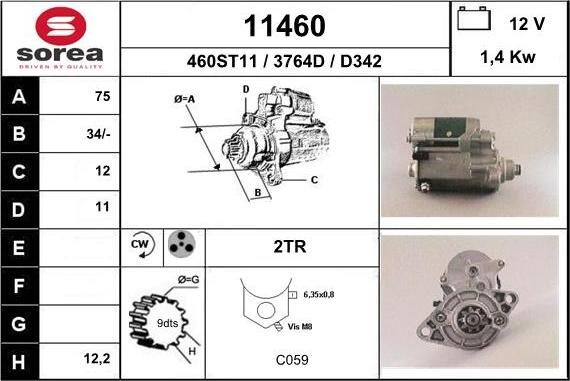 EAI 11460 - Starter autospares.lv