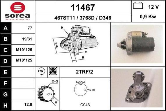 EAI 11467 - Starter autospares.lv