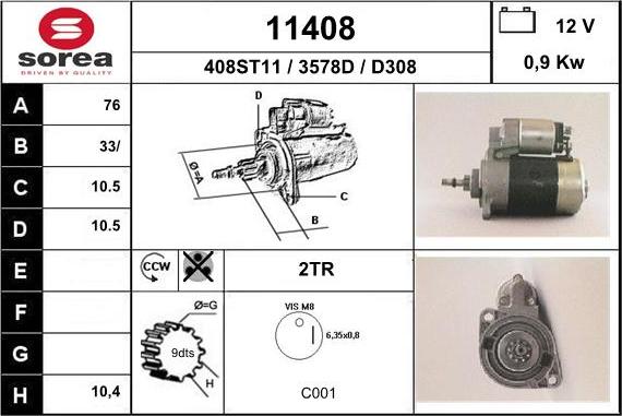 EAI 11408 - Starter autospares.lv