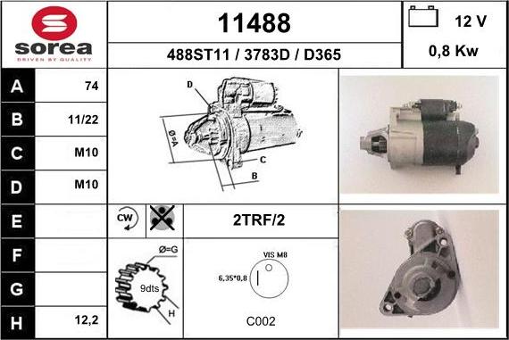 EAI 11488 - Starter autospares.lv