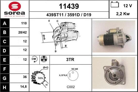 EAI 11439 - Starter autospares.lv