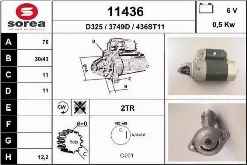 EAI 11436 - Starter autospares.lv