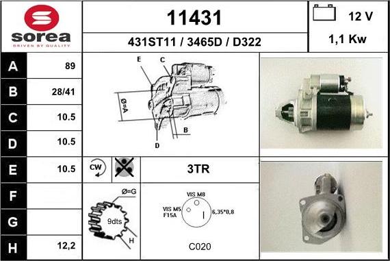 EAI 11431 - Starter autospares.lv