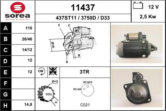 EAI 11437 - Starter autospares.lv