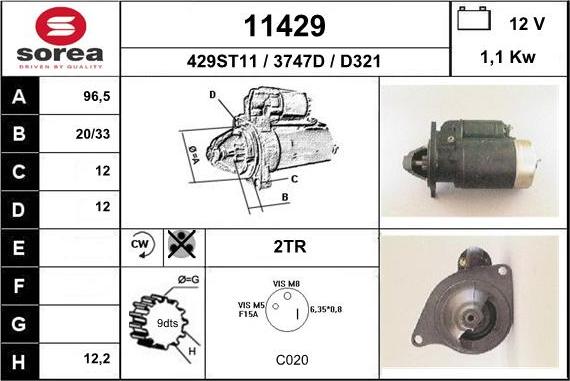 EAI 11429 - Starter autospares.lv