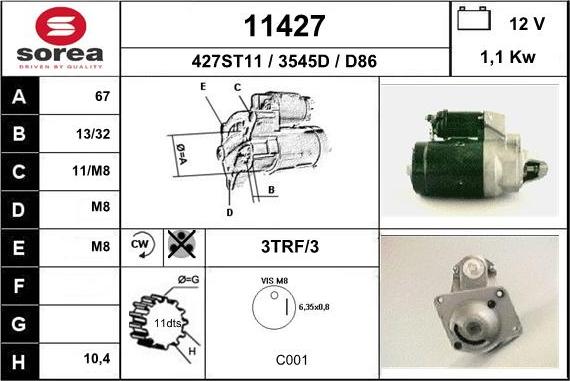 EAI 11427 - Starter autospares.lv