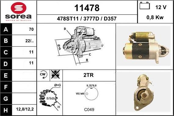 EAI 11478 - Starter autospares.lv