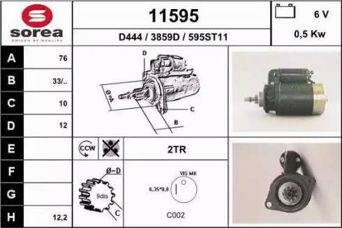 EAI 11595 - Starter autospares.lv