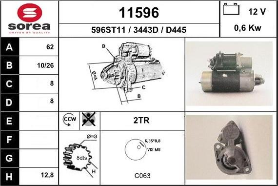 EAI 11596 - Starter autospares.lv