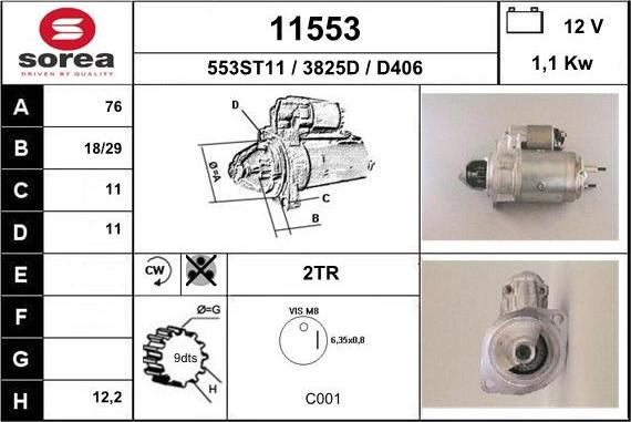 EAI 11553 - Starter autospares.lv