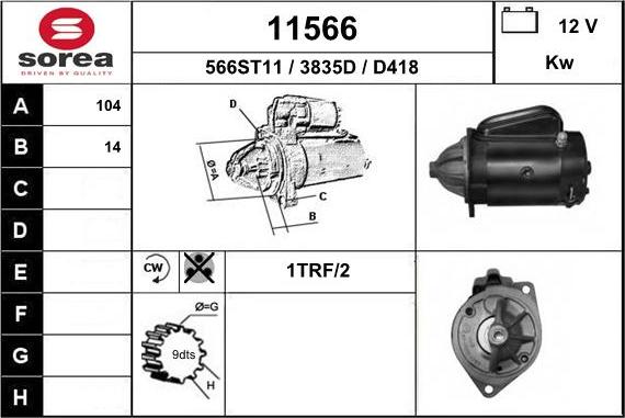 EAI 11566 - Starter autospares.lv
