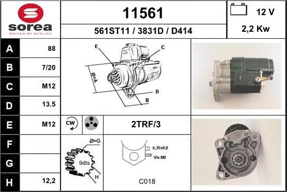 EAI 11561 - Starter autospares.lv