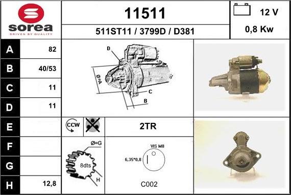 EAI 11511 - Starter autospares.lv