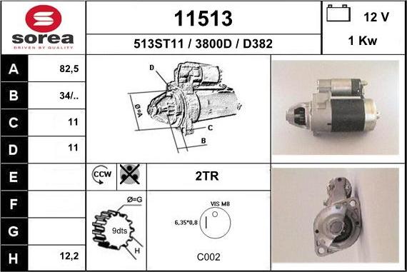 EAI 11513 - Starter autospares.lv