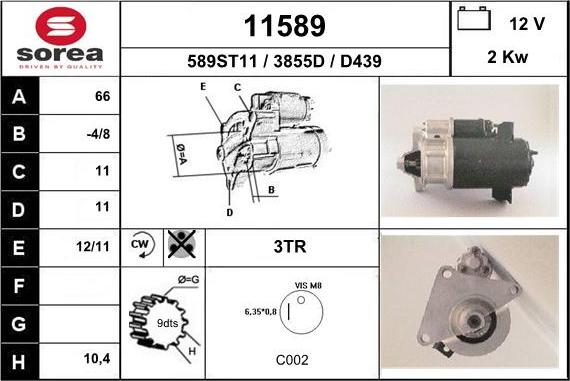 EAI 11589 - Starter autospares.lv