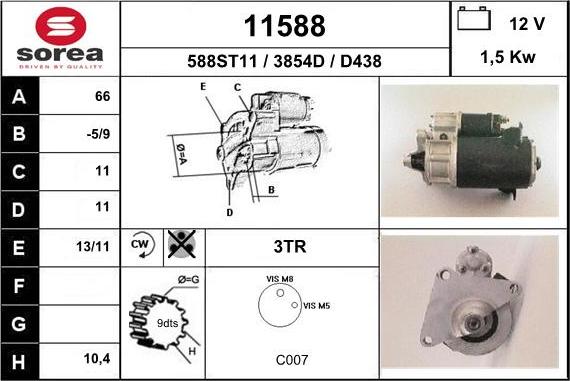 EAI 11588 - Starter autospares.lv