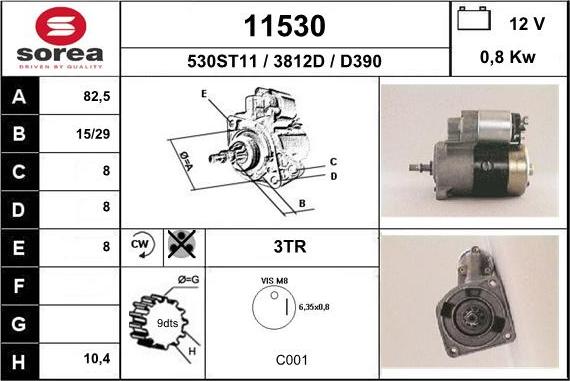 EAI 11530 - Starter autospares.lv