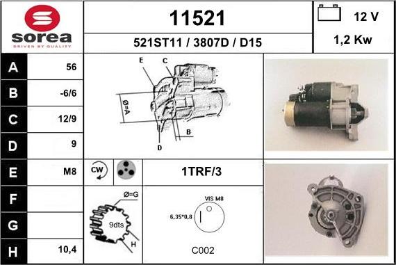 EAI 11521 - Starter autospares.lv