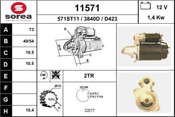 EAI 11571 - Starter autospares.lv