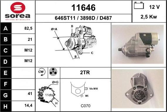 EAI 11646 - Starter autospares.lv