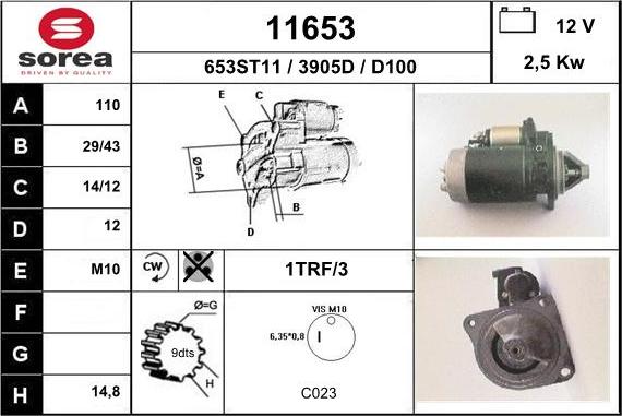 EAI 11653 - Starter autospares.lv