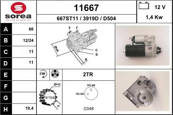 EAI 11667 - Starter autospares.lv