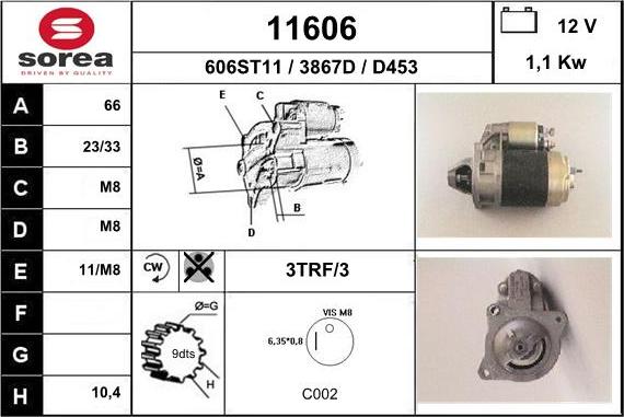 EAI 11606 - Starter autospares.lv