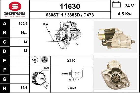 EAI 11630 - Starter autospares.lv