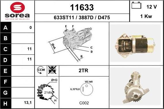 EAI 11633 - Starter autospares.lv