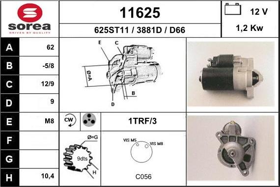 EAI 11625 - Starter autospares.lv