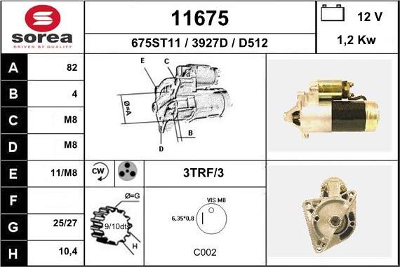 EAI 11675 - Starter autospares.lv