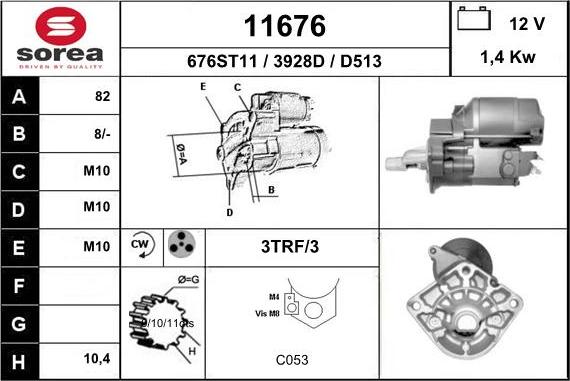 EAI 11676 - Starter autospares.lv