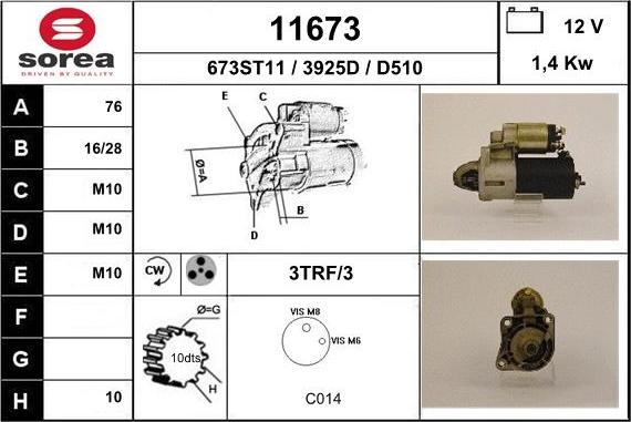 EAI 11673 - Starter autospares.lv