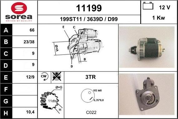 EAI 11199 - Starter autospares.lv