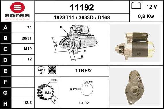 EAI 11192 - Starter autospares.lv