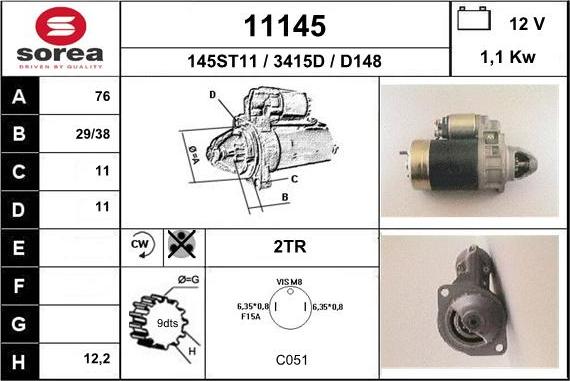 EAI 11145 - Starter autospares.lv