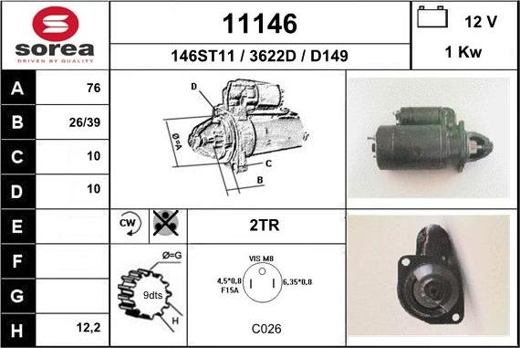 EAI 11146 - Starter autospares.lv