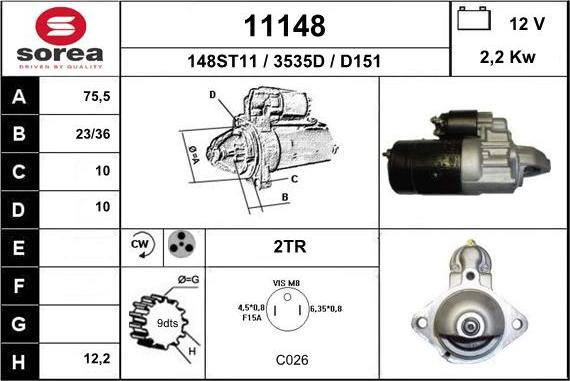 EAI 11148 - Starter autospares.lv