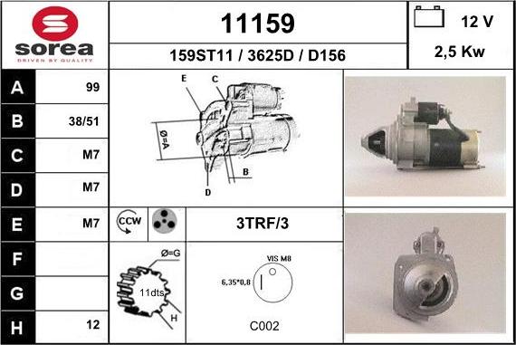 EAI 11159 - Starter autospares.lv