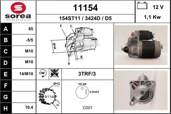 EAI 11154 - Starter autospares.lv