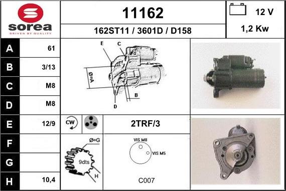 EAI 11162 - Starter autospares.lv