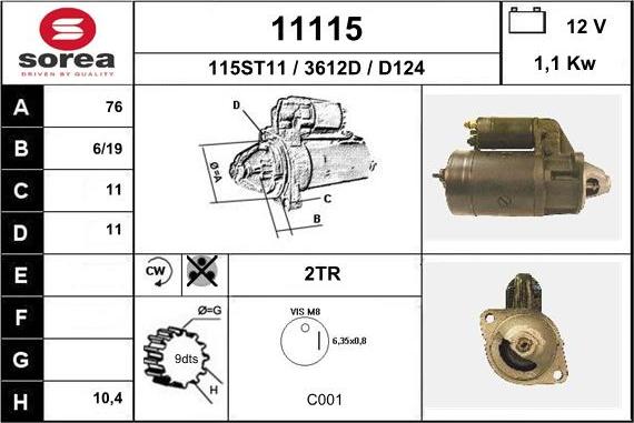 EAI 11115 - Starter autospares.lv